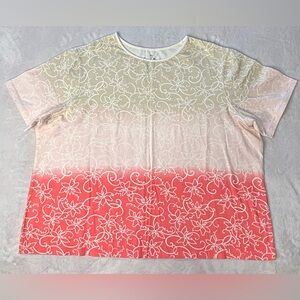 Coral Bay Pink Ombre Floral Short Sleeve Tee